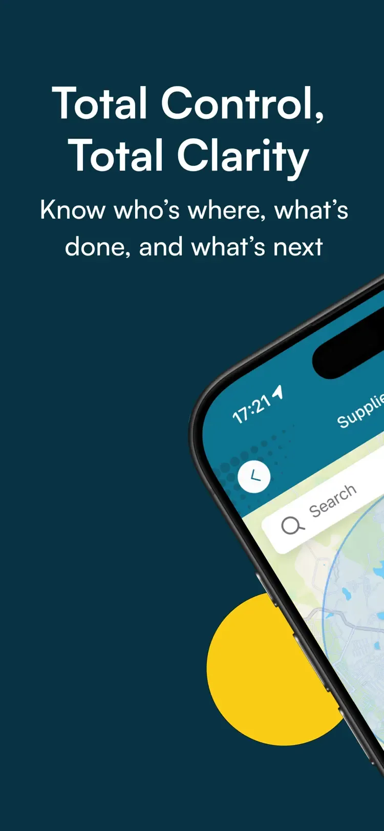 Supplier search on a map — “Total Control, Total Clarity”